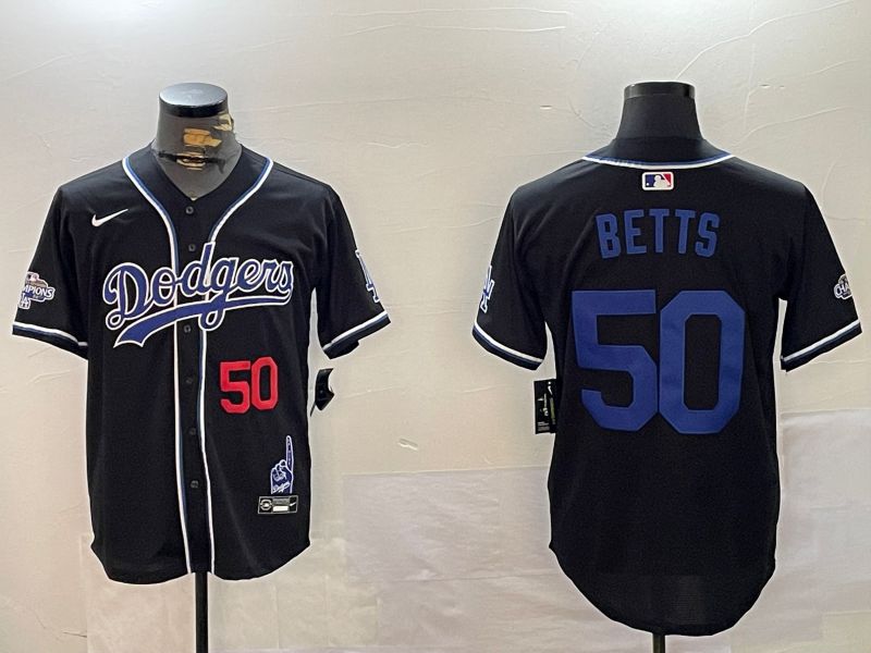 Men Los Angeles Dodgers #50 Betts Black Game 2024 Nike MLB Jersey style 12023->los angeles dodgers->MLB Jersey